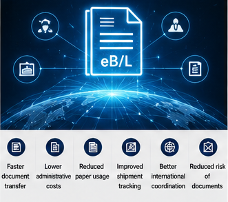 Moderní digitální logistické systémy používající elektronické náložné listy v mezinárodní přepravě