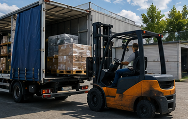 Výhody paletové přepravy a sběrné přepravy (groupage) s logistickými kamiony, sklady, paletami a efektivními přepravními operacemi
