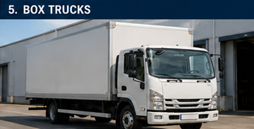 Skříňové nákladní vozidlo používané pro komerční přepravu a distribuční logistiku v Evropě