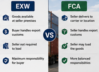 Srovnání přepravních podmínek EXW a FCA v mezinárodní logistice