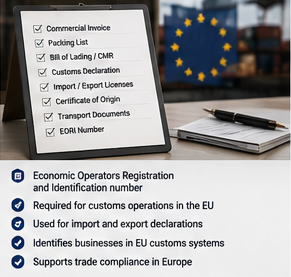Evropská celní registrace a číslo EORI používané v mezinárodní logistice