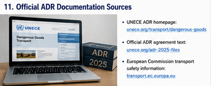 Oficiální dokumenty předpisů ADR a zdroje UNECE pro přepravu nebezpečných věcí