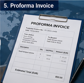 Proforma faktura používaná před potvrzením zásilky v logistice a mezinárodním obchodu