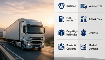 Faktory cenotvorby logistiky včetně vzdálenosti, paliva, mýta, nákladu a plánování přepravy v Evropě