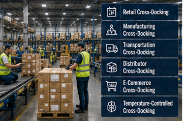 Různé typy cross-dockingu používané v dopravě a skladové logistice