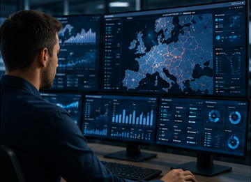 Logistický operátor sledující tracking zásilek a systémy viditelnosti přepravy v Evropě