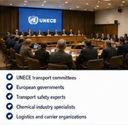 UNECE a mezinárodní dopravní orgány spravující předpisy ADR pro přepravu nebezpečných věcí