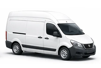 Dopravce Dodávka vysoká a dlouhá Mercedes Sprinter v Gent Belgie